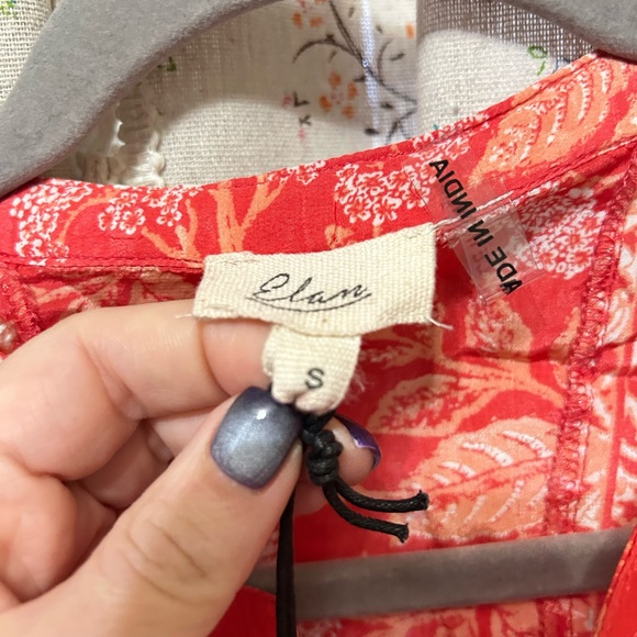 Elan NWT Coral Boho Floral Peasant Dress Small - Picture 4 of 6